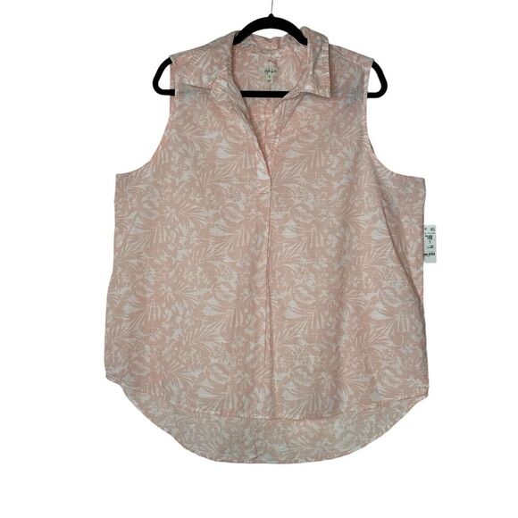 New Style & Co Blouse Women XL Shirt Pull Over Flower‎ Bohemian Sleeveless Boho - Picture 1 of 10